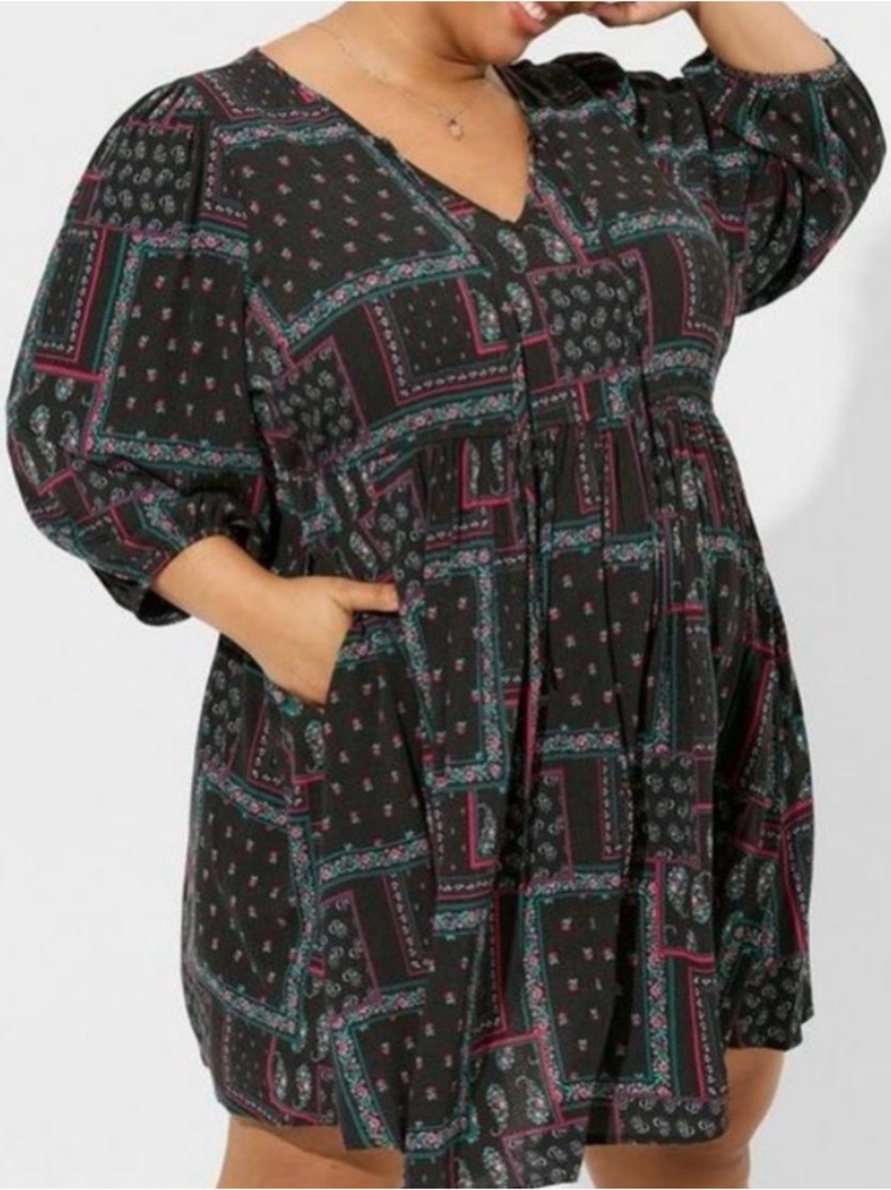 Boho paisley mini dress